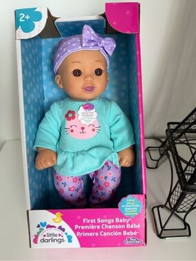 First Songs Baby Doll in Purple Floral Outfit